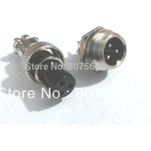 100 set 3-Pin GX12 12mm Audio Cable Connector adapter Chassis Mount New
