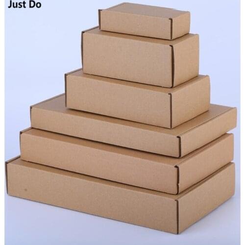 100pcs 13*4cm corrugated Kraft Shipping mailer packaging box corrugated cardboard Postal Delivery Packaging Boxes