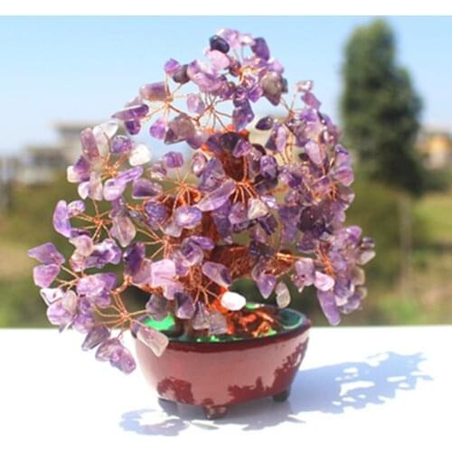 160-170mm NATURAL Purple crystal quartz gemstone TREE REIKI Healing