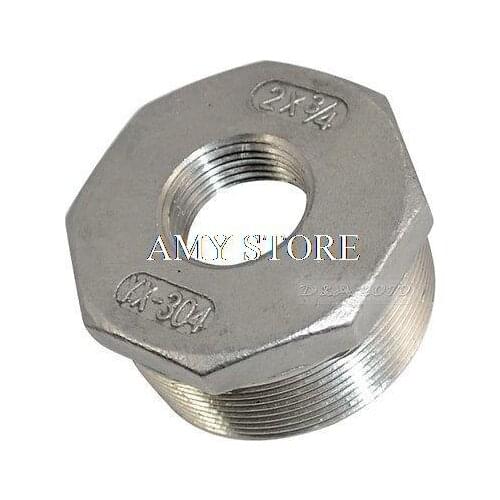 2" Male x 3/4" female BSPP Stainless Steel threaded Reducer Bushing Pipe Fitting