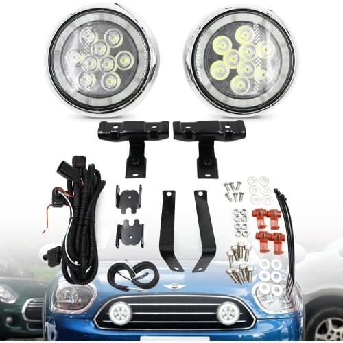 2pcs Chrome/Black For Mini Cooper F55 F56 F57 2014 2015 2016 Led Rally Light Daytime Runnning Light
