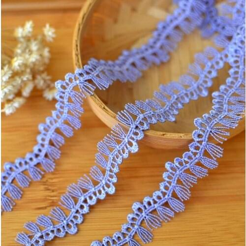 3 Meters 1.4cm Purple Beauty Flower Venise Lace Trim Water Soluble Sewing Lace Applique