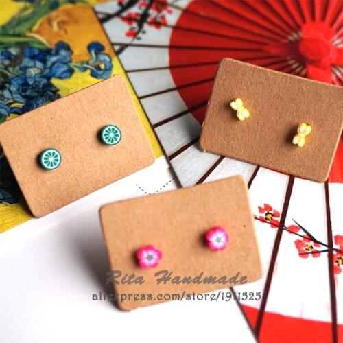 3 Pairs/lot Lemon Stud Earrings for Women Cute Bow Brincos Girl Earrings Plastic Pin Gift Pendientes Cartoon Jewelry P10