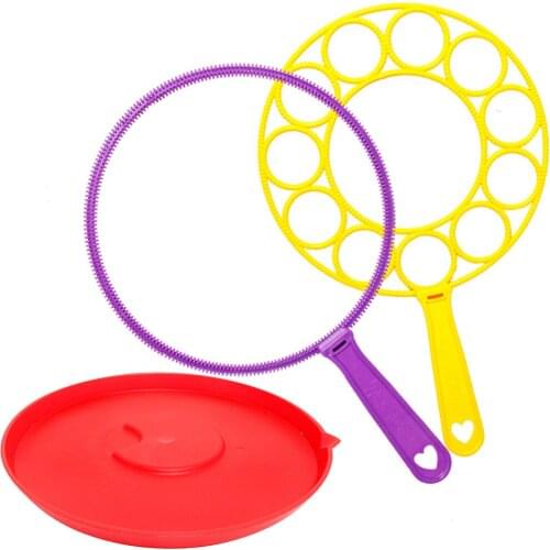 3 Pack Bubble Wands Toy Big Bubble Wands Large Bubble Maker Ring Sticks with Tray Outdoor Activity Birthday Party Favors Toy