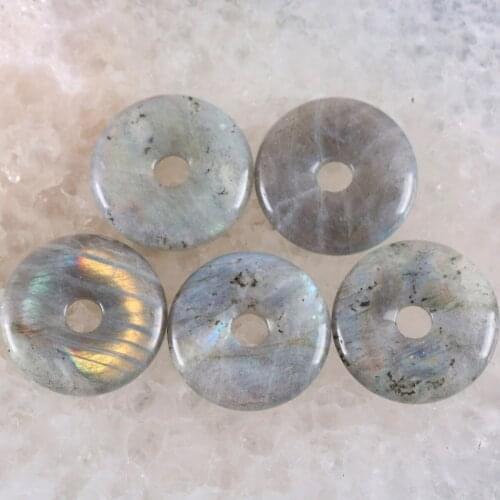 30MM CAB Cabochon Natural Stone Blue Labradorite Round Beads For Jewelry Making DIY Necklace Gem Bead 1Pcs K829