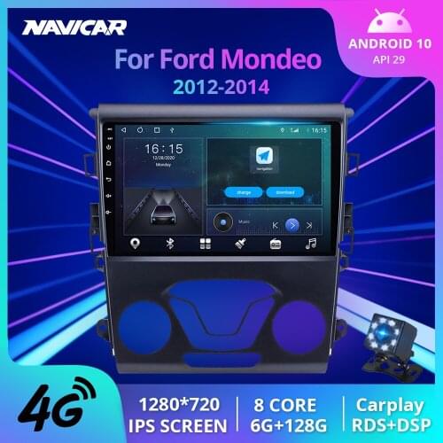 NAVICAR 2Din Android10.0 Car Radio For Ford Mondeo 2012-2014 GPS Navigation Stereo Receiver Auto Radio Car Multimedia Player IGO