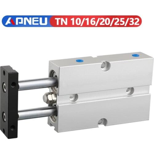 Double Rod TN Type Pneumatic Cylinde Air 20mm Bore 10mm 16mm 20mm 25mm 32 Small Aluminum Alloy Stroke 30 35 40 45 50 60 70 75mm