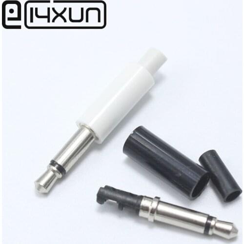 EClyxun 20pcs 3.5mm 2 Pole Mono headset plug jack 3.5 Nickel Plated Black White Audio Plugs Jack Adapter Connector