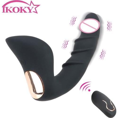 IKOKY 10 Frequency Anal Dildo Vibrators Prostate Massager Plug Sex toy for Men Wireless Remote Control Adult Erotic Toys Dildos