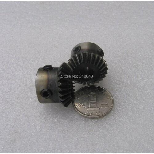 Bevel Gear a pair 1M 25T Mod 1 Modulus ratio 1:1 Bore 8mm steel right angle rectangle for transmission parts Industry robot DIY