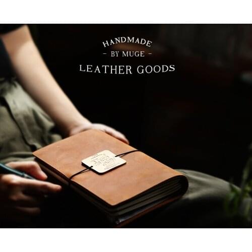 Students Notebook Hand Ledger Japan Leather Notebook Binder Retro Travel Diary Simple Literary Notepad Office Supply