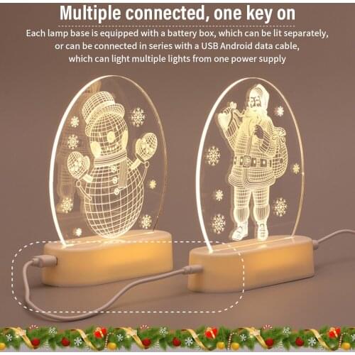 Warm White Beautiful Christmas Table Lamp Modeling Lights Christmas Decoration 9 Style Super Bright Night Light 3D Effect