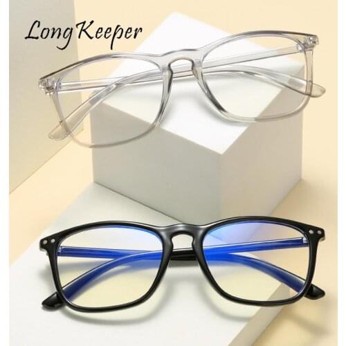 LongKeeper Vintage Square Anti Blue Light Glasses Women Optical Eyewear Frame Computer Glasses Blue Blocking Glasses Gafas UV400