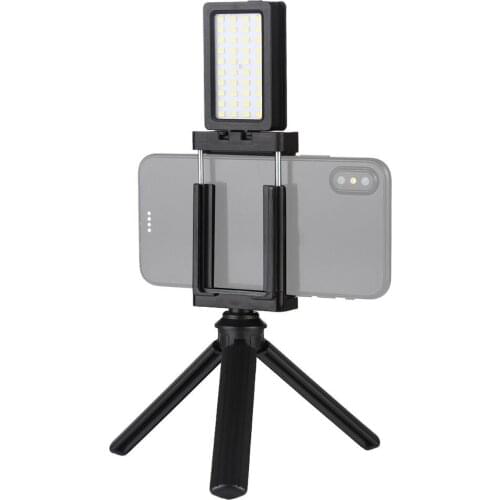 Mobile Phone Live Set Pocket Self-Timer Fill Light Phone Clamp Bracket Mount Desktop Tripod ABS material wear-resistant stable