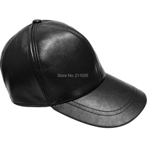 Male Autumn Winter Plus Size Sheepskin Ear Protector Baseball Cap Genuine Leather Quinquagenarian Hat