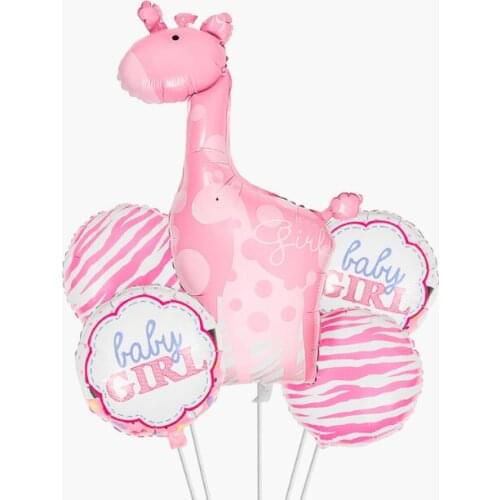 5pcs 1 Years Old Kid Boys Girls Cartoon Blue Pink Set Crown Happy Birthday Baby Shower Decor Supplies