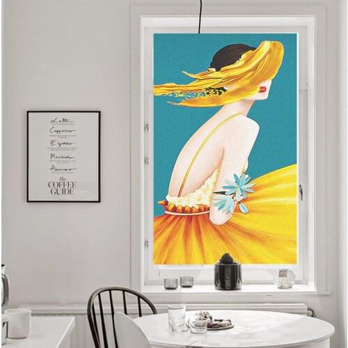 Window Film Privacy Beautiful Painting Glass Sticker UV Blocking Heat Control Window Coverings Window Tint for Homedecor