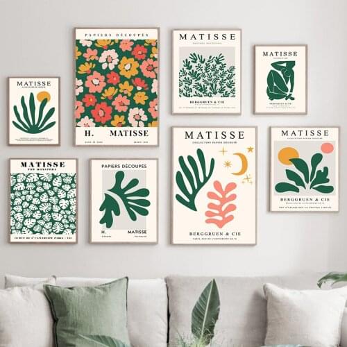 Matisse Patent Flower Monstera Abstract Wall Art Canvas Painting Nordic Posters And Prints Wall Pictures For Living Room Decor