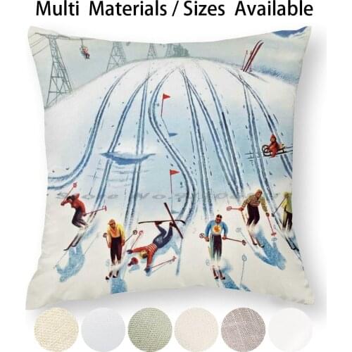 Nízke Tatry Pillow Case Throw Pillow Cover Cotton Linen Flax Nízke Tatry Slovakia Low Tatras Vintage Travel Alpine Alps Ski