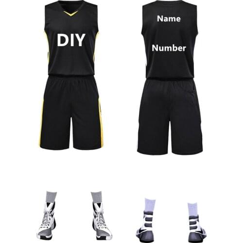 New kids men throwback team basketball training jersey set blank college tracksuits breathable basketball jerseys uniforms print