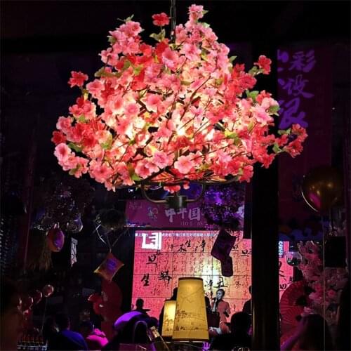 Modern Music Pub Pendant Lights dining bar Cherry Blossom bar shop milk tea shop lluminaire suspension Plant Hanglamp
