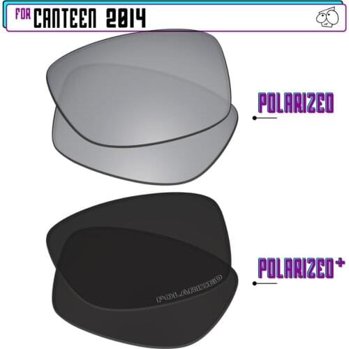 EZReplace Polarized Replacement Lenses for - Oakley Canteen 2014 Sunglasses - BlackP Plus-Silver P