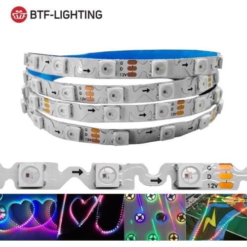 12V WS2812B S Shape Foldable Led Strip Light for DIY 1m 60leds 6mm PCB Individually Addressable Dream Color 5050 RGB Pixels Tap