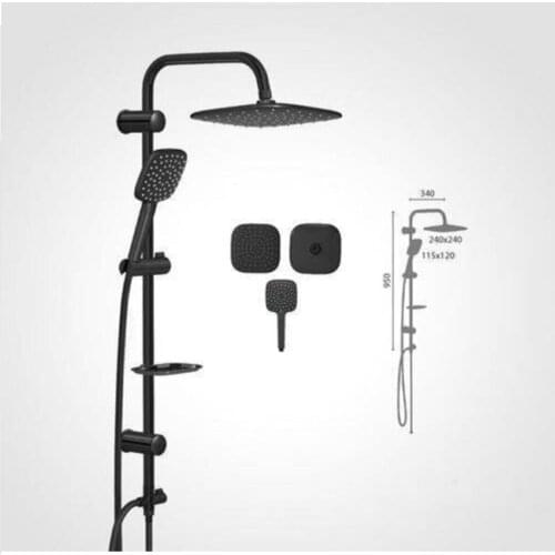 Bathroom Faucet Matte Black Rain Shower Bath Faucet Wall Mounted Bathtub Shower Mixer Tap Shower Faucet Shower Set Mixer Rained