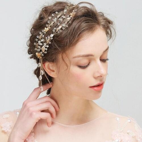 Bridal Headdress Crystal Hairbands Bridal Jewelry Europe American Style Headband Handmade Flower Party Accessories