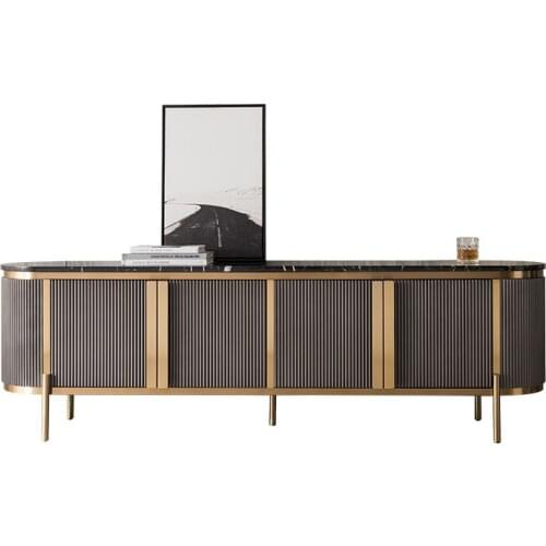 Light luxury American solid wood TV cabinet household living room modern low cabinet ground cabinet storage lockers