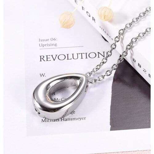 Water Drop Shape Owl Necklace Pendant Stainless Steel Four Color Wholesale Retail