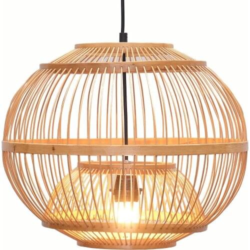 South Asian Bamboo Lantern Dining Room Pendant Lamp Japanese Restaurant Pendant Lights Country Rustic Hanging Lamps