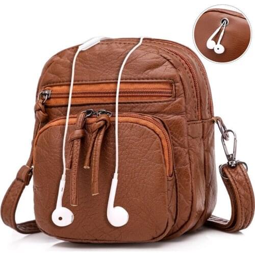 Womens bags retro messenger bag for women Shoulder Bag multi-layer Zipper bag large capacity mobile phone bag mini bag