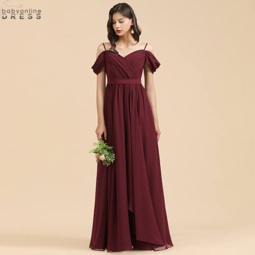 Babyonlinedress 50 Colors Chiffon Long Evening Dress Off The Shouder Split Wedding Event Dress Designer Woman Dress 2021