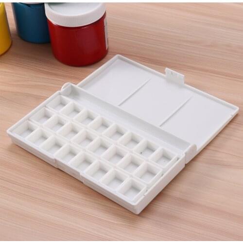 12/24 Grids Watercolor Palette Cases Empty Palette Painting Pans Paint Tray Box for Art Students Watercolor Oil Acrylic Paints