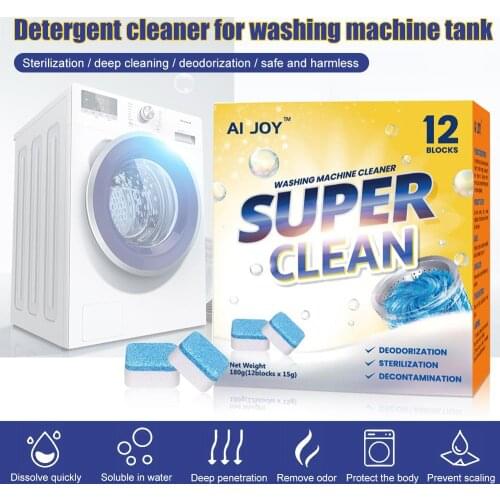 12Pcs Tab Washing Machine Cleaner Washer Cleaning Detergent Effervescent Tablet Cleaner Washing Machine Home Cleaning tool