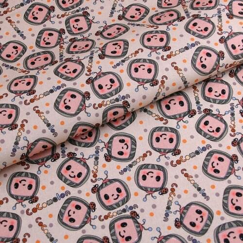 145CM Cartoon Cocomelon Family 100% Cotton Fabric For Patchwork Hometextile Slipcover Cushion Cover DIY Cloth