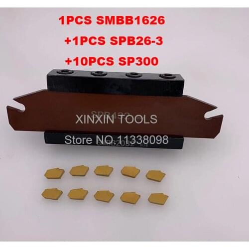 16mm petiole SPB26-3 1pcs+SMBB1626 1pcs+ SP300 NC3020/NC3030 10pcs=12pcs/set NC3020/NC3030 Machining steel CNC lathe tool