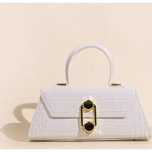 175 Solid Cow Leather Women Small Handbag Crocodile Grain Cover Crossbody Bags