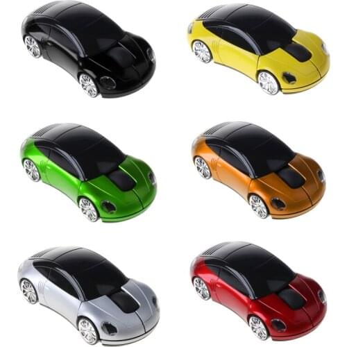 2.4G Wireless Mouse Cool 3D Sport Car Shape Optical Cordless Mice 1600DPI Mouse with USB Receiver Wireless LED Light Mice