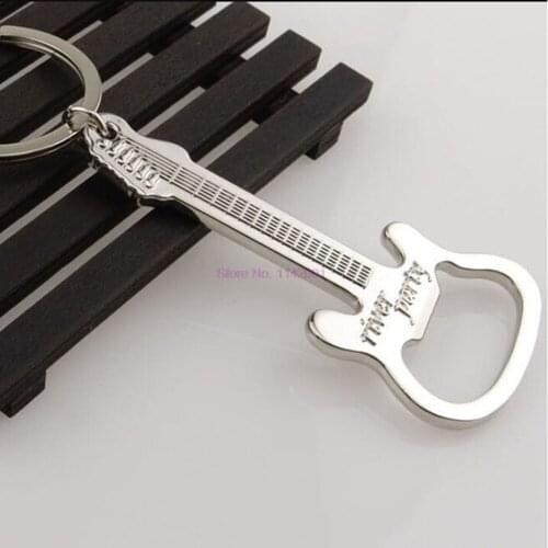 200pcs Go Swing Gift Zinc Alloy Beer Guitar Bottle Opener Can Opener Bottle Opener Alloy Ring Keychain Decor Gifts Bottle Opener