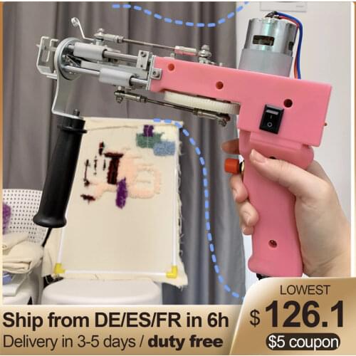 Pink Electric Carpet Tufting Gun Carpet Weaving Flocking Machine Industrial Embroidery Machine Loop/cut Pile Knitting Machine