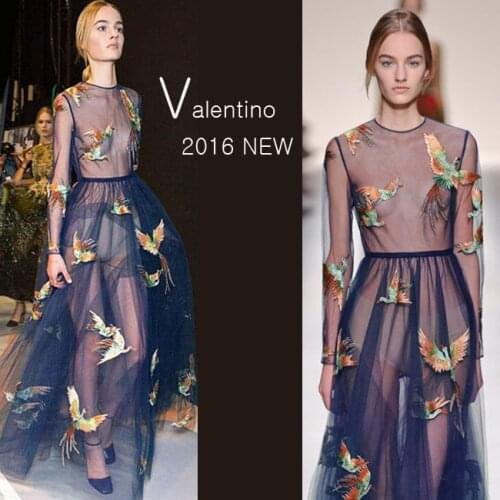 3Y/lot hickening encryption heavy weight flying bird gauze embroiderylace fabric 2 colours High end dress wedding dress