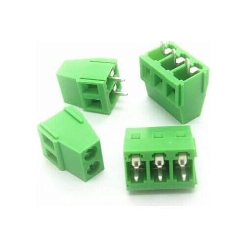 50pcs 5.0mm Pitch PCB Spring Terminal Blocks Connector KF128 2P 3P KF128 Straight Pin Copper PCB Screw Terminals