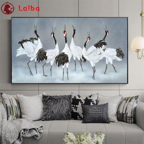 Diy Diamond Painting Modern animal art, white crane Diamond Embroidery Full square round drilling 5d Diamond Mosaic kits