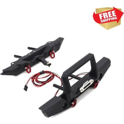 RC Radio control car metal front rear bumper with LED traxs TRX4 axial scx10 III option upgrade parts