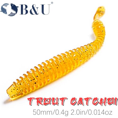 B&U 50mm Fishing Lure Soft Lure Worms Shad Silicone Baits Wobblers Swimbait For fishing Perch Bass Artificial leurre souple