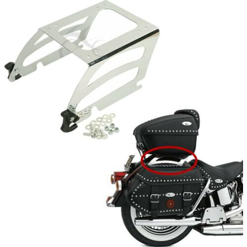 Motorcycle Solo Pack Luggage Rack Mount For Harley Tour Pack Softail FLST 2000-2005 FLSTC FLSTN FLSTSC 2006+ Chrome/Black