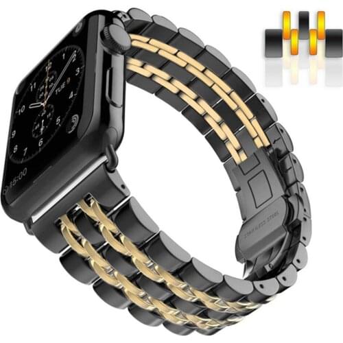 Stainless Steel Link for iWatch apple watch band correa Series 5 4 3 strap 44mm 40mm pulseira 42mm 38mm Bracelet bands cinturino