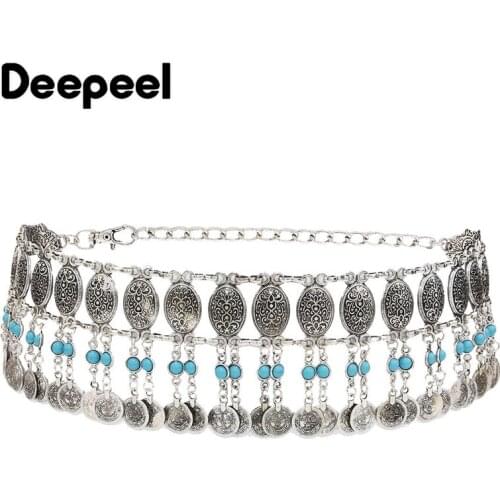 Deepeel 1pc 8.7cm*69cm Ethnic Style Women Waist Chain Fashion Cummerbunds Female Corset Belt Decorative Body Sexy Chains CB601